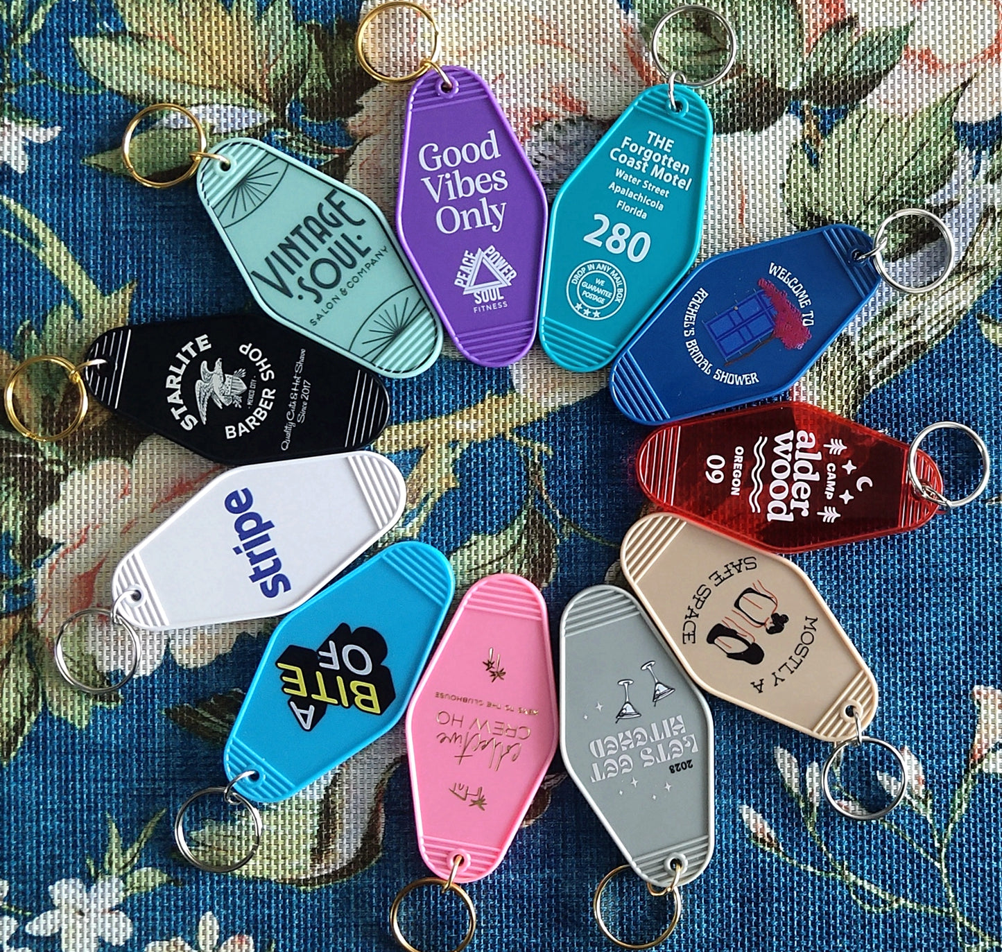 10 Pcs Custom Vintage Hotel/ Motel Key Chains Key Tag Print Your Design For Motel, Casino or Resort, B&B, Spa, VIP Suites and Lounges