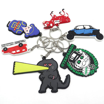 100pcs Custom Rubber Keychain 3*3 inches Soft PVC Plastic Keychains DIY Shape/Text PVC Backpack Keychains Purse Bag Key Charm Promotion Gift