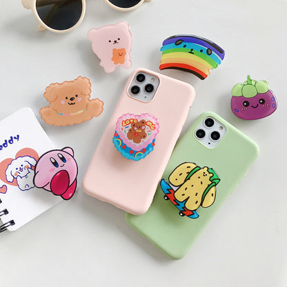 Buy 1 Get 1 Free Phone Grip Cute Bear Holder Cartoon Animal Kawaii Fruit Bread Shape Pop Up Phone Sockets Acrylic Epoxy Folding Phone Grip