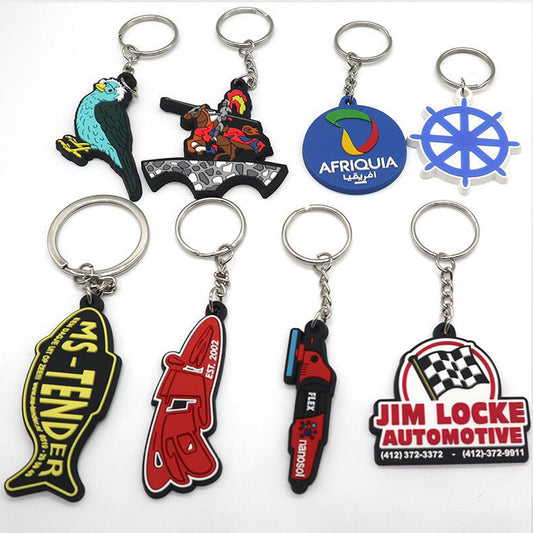 100pcs Custom Rubber Keychain 3*3 inches Soft PVC Plastic Keychains DIY Shape/Text PVC Backpack Keychains Purse Bag Key Charm Promotion Gift