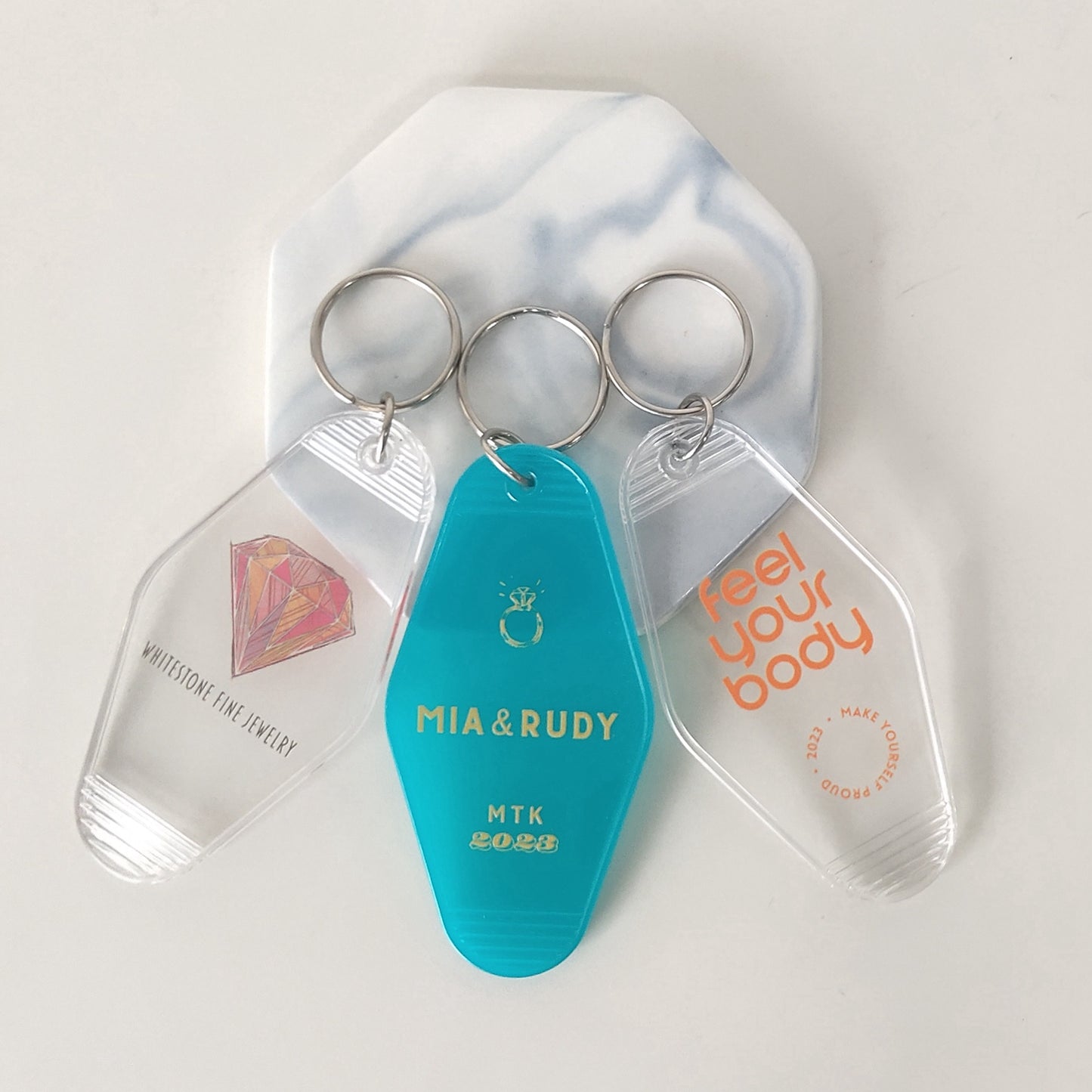 Personalization Transparent Motel Key Tag, Hotel Keychains, Custom Logo Text Key Tag For Club, Party, Business, wedding Gift