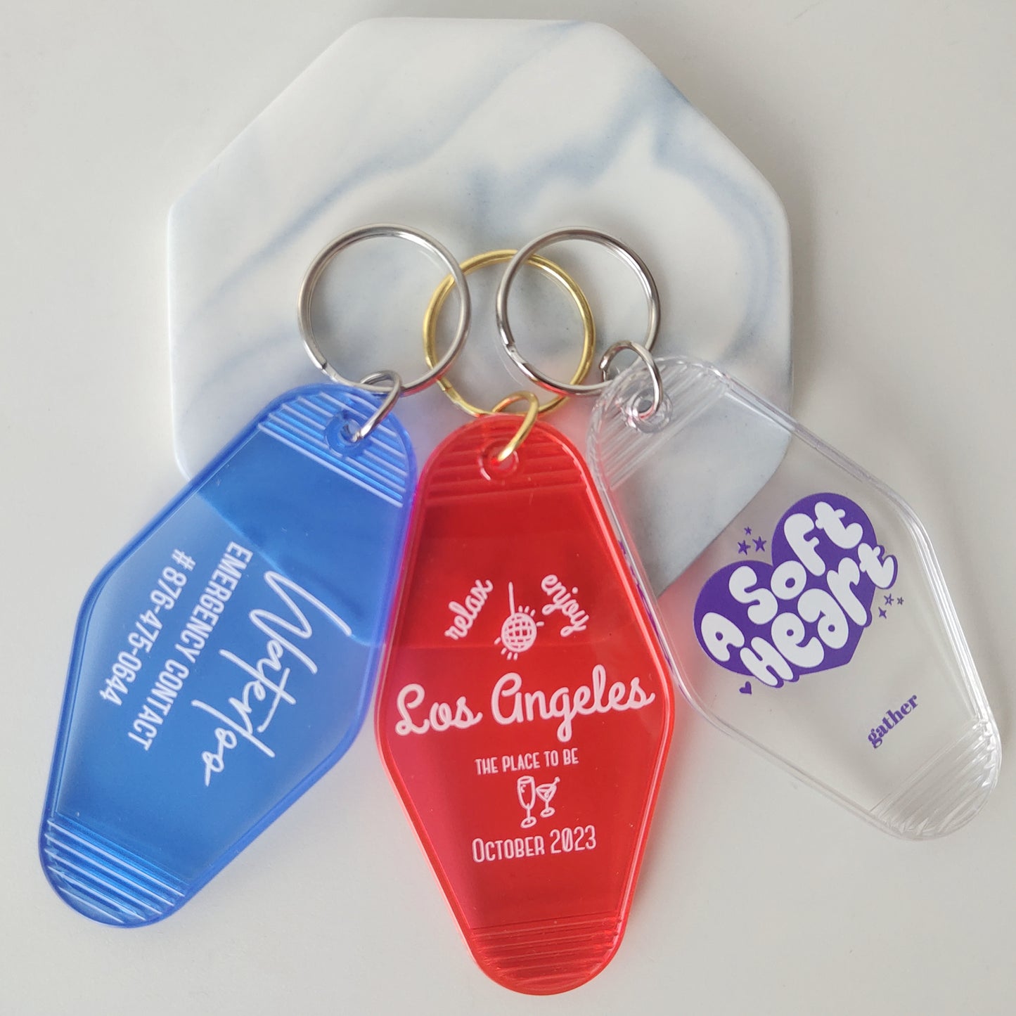 Personalization Transparent Motel Key Tag, Hotel Keychains, Custom Logo Text Key Tag For Club, Party, Business, wedding Gift