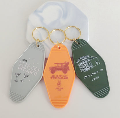10 Pcs Custom Vintage Hotel/ Motel Key Chains Key Tag Print Your Design For Motel, Casino or Resort, B&B, Spa, VIP Suites and Lounges