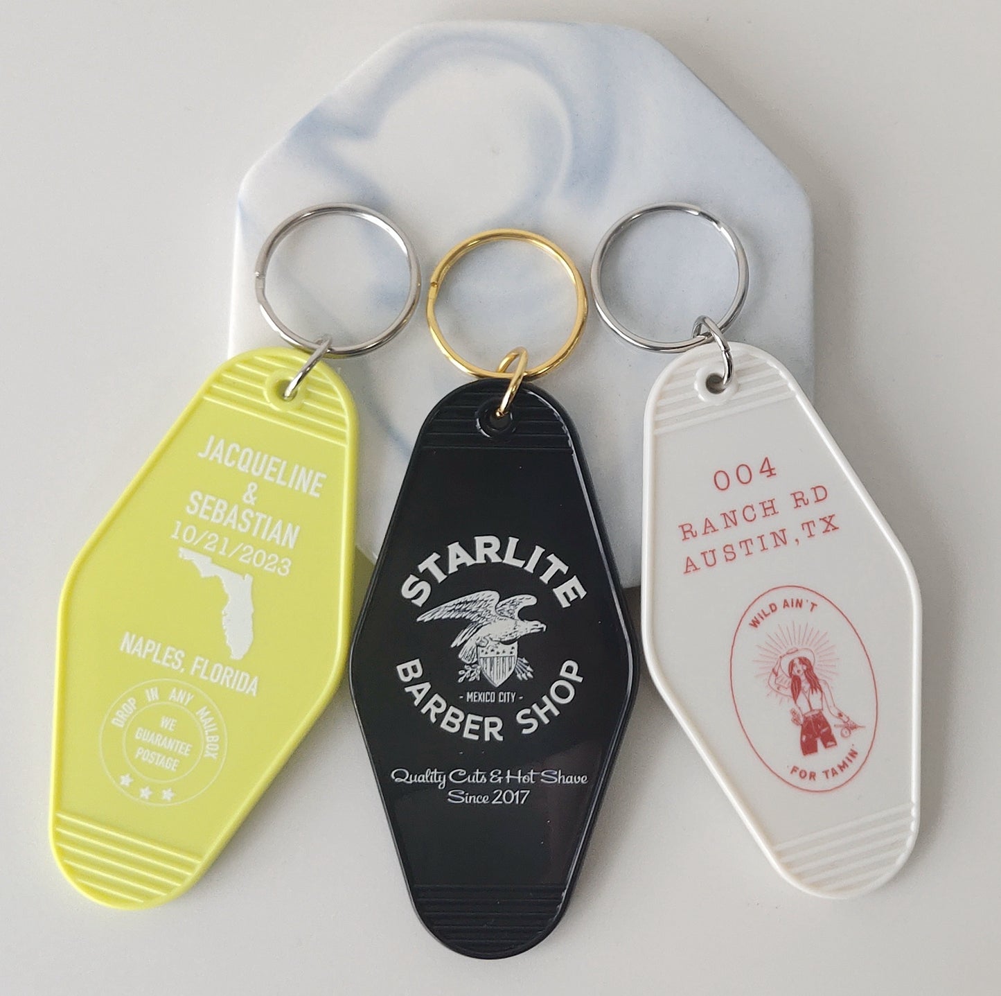 100 Pieces Custom Retro Motel Keychain Tag Vintage Hotel Key Tag, luggage Tag, Personalized Gifts Printing Design Text and Pattern